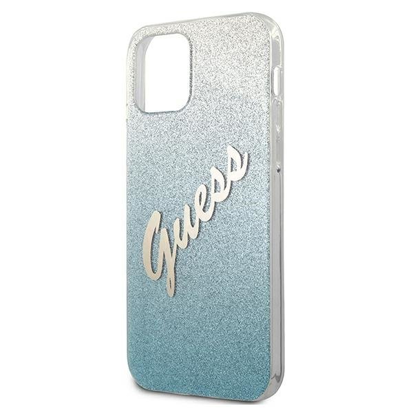 Guess GUHCP12SPCUGLSBL iPhone 12 mini5,4&quot; niebieski/blue hardcase Glitter Gradient Script