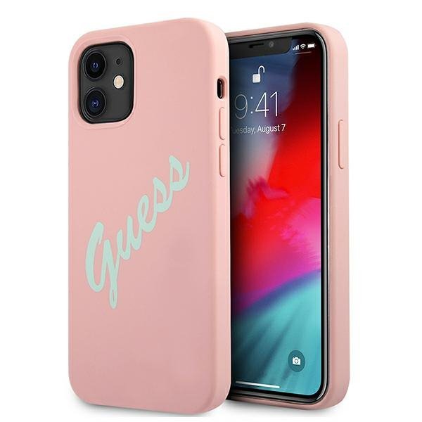 Guess GUHCP12SLSVSPG iPhone 12 mini5,4&quot; różowo zielony/green pink hardcase Silicone Vintage