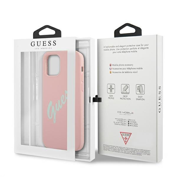 Guess GUHCP12SLSVSPG iPhone 12 mini5,4&quot; różowo zielony/green pink hardcase Silicone Vintage