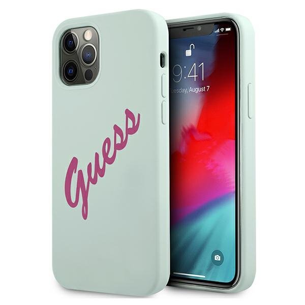 Guess GUHCP12MLSVSBF iPhone 12/12 Pro 6,1&quot; niebieski fuksja/blue fuschia hardcase Silicone Vintage
