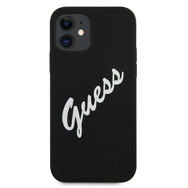 Guess GUHCP12SLSVSBW iPhone 12 mini5,4&quot; czarno biały/black white hardcase Silicone Vintage