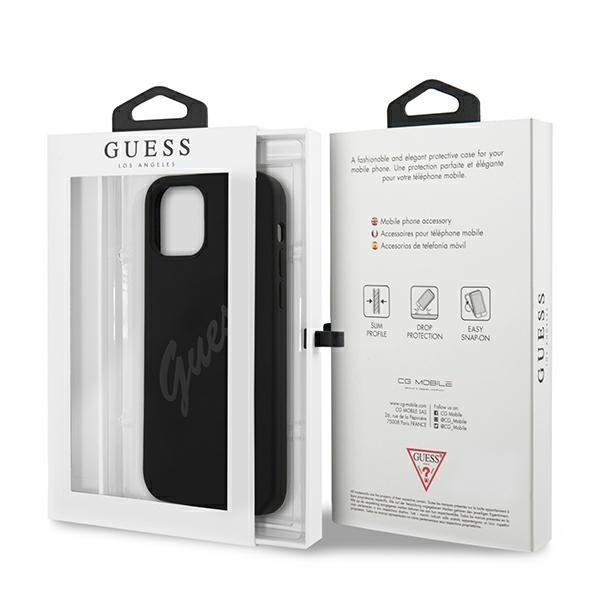 Guess GUHCP12SLSVSBK iPhone 12 mini5,4&quot; czarny/black hardcase Script Vintage