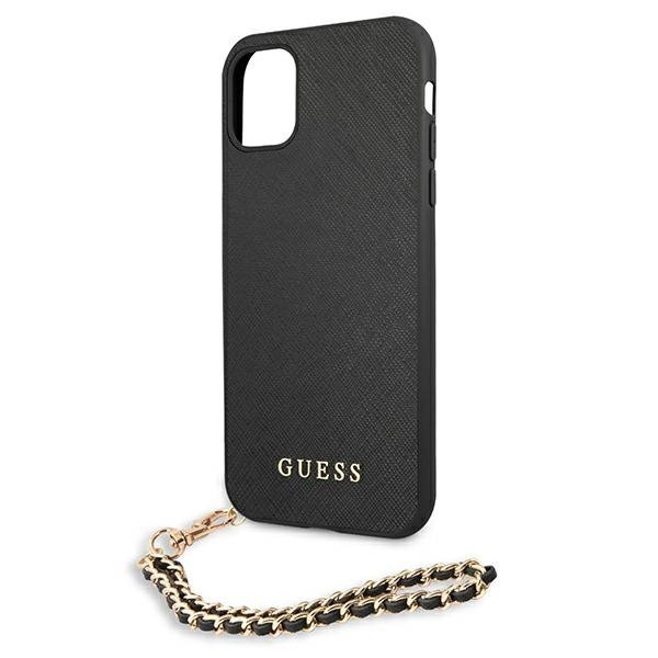 Guess GUHCN61SASGBK iPhone 11 6,1&quot; / Xrczarny/black hardcase Saffiano Chain