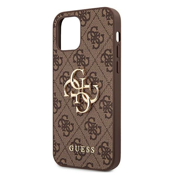 Guess GUHCP12M4GMGBR iPhone 12/12 Pro 6,1&quot; brązowy/brown hardcase 4G Big Metal Logo