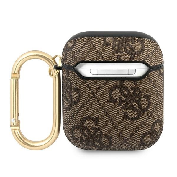 Guess GUA24GSMW AirPods 1/2 cover brązowy/brown 4G Script Metal Collection
