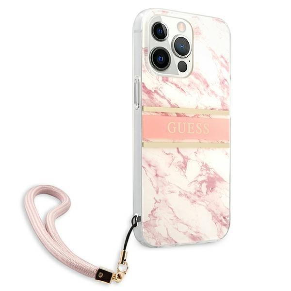 Guess GUHCP13XKMABPI iPhone 13 Pro Max6,7&quot; różowy/pink hardcase Marble Strap Collection