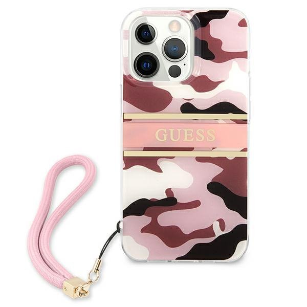 Guess GUHCP13LKCABPI iPhone 13 Pro / 13 6,1&quot; różowy/pink hardcase Camo Strap Collection