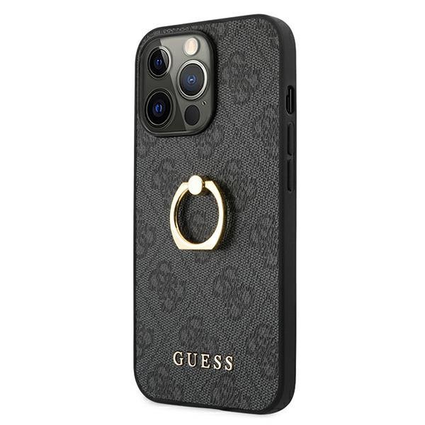 Guess GUHCP13L4GMRGR iPhone 13 Pro / 13 6,1&quot; szary/grey hardcase 4G with ring stand