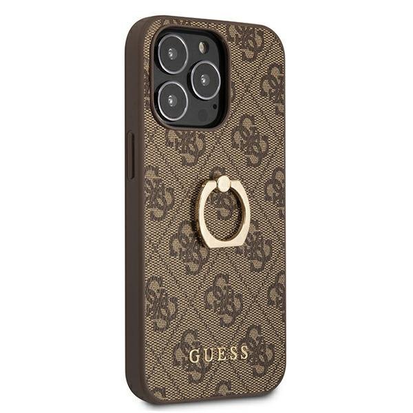 Guess GUHCP13L4GMRBR iPhone 13 Pro / 136,1&quot; brązowy/brown hardcase 4G with ring stand