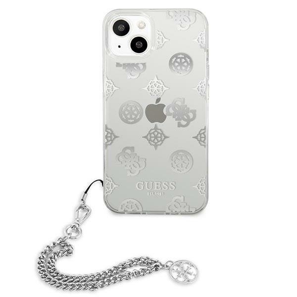 Guess GUHCP13SKSPESI iPhone 13 mini 5,4&quot; srebrny/silver hardcase Peony Chain Collection