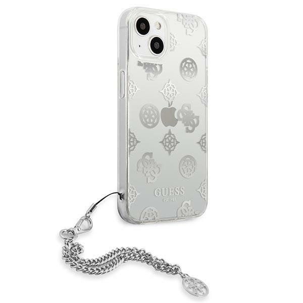 Guess GUHCP13SKSPESI iPhone 13 mini 5,4&quot; srebrny/silver hardcase Peony Chain Collection