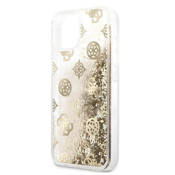Guess GUHCP13SLGPEGO iPhone 13 mini 5,4&quot;złoty/gold hardcase Peony Liquid Glitter