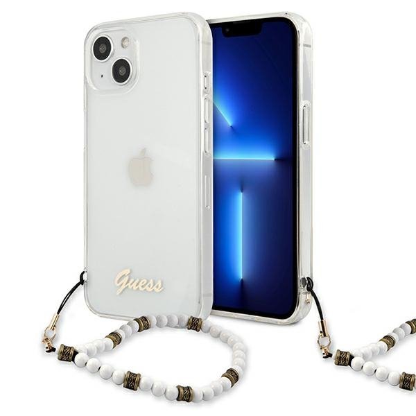 Guess GUHCP13SKPSWH iPhone 13 mini 5,4&quot;Transparent hardcase White Pearl
