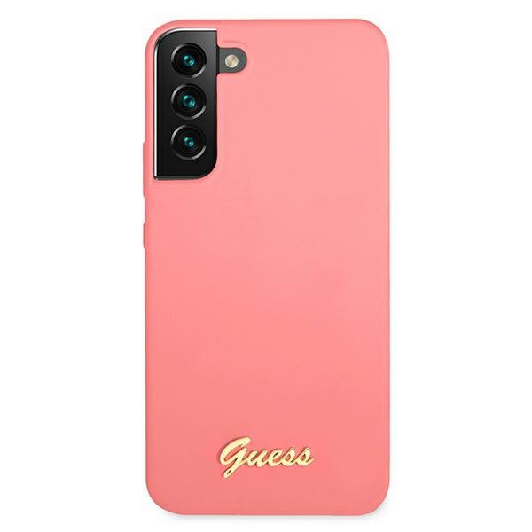 Guess GUHCS22MLSLMGFU S22+ S906fuksja/fuchsia hardcase Silicone Script Metal Logo