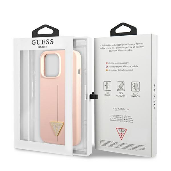 Guess GUHCP13LSLTGP iPhone 13 Pro / 13 6,1&quot; różowy/pink hardcase Silicone Triangle
