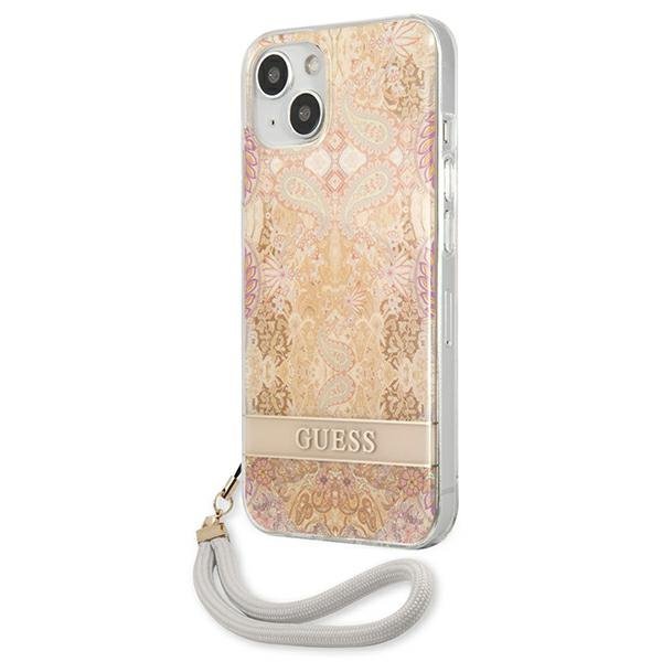 Guess GUHCP13SHFLSD iPhone 13 mini 5,4&quot; złoty/gold hardcase Flower Strap