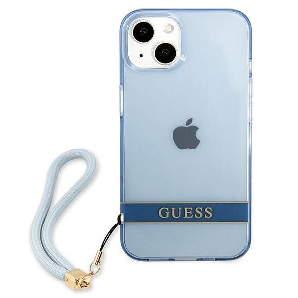 Guess GUHCP13MHTSGSB iPhone 13 / 14 / 156.1&quot; niebieski/blue hardcase Translucent Strap