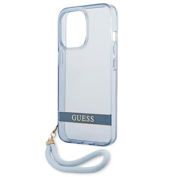 Guess GUHCP13LHTSGSB iPhone 13 Pro / 13 6,1&quot; niebieski/blue hardcase Translucent Stap