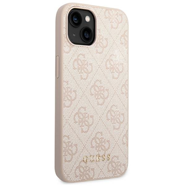 Guess GUHCP14SG4GFPI iPhone 14 / 15 / 136.1&quot; różowy/pink hard case 4G Metal Gold Logo