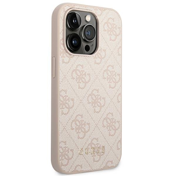 Guess GUHCP14LG4GFPI iPhone 14 Pro6,1&quot; różowy/pink hard case 4G Metal Gold Logo