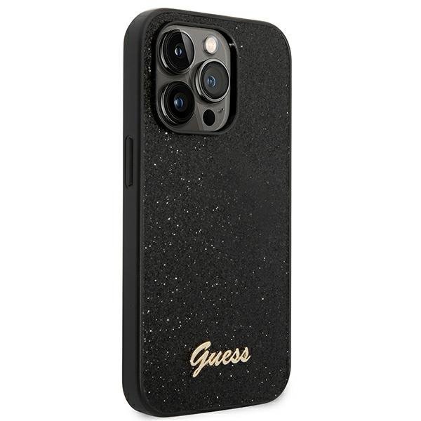 Guess GUHCP14LHGGSHK iPhone 14 Pro 6,1&quot; czarny/black hard case Glitter Script