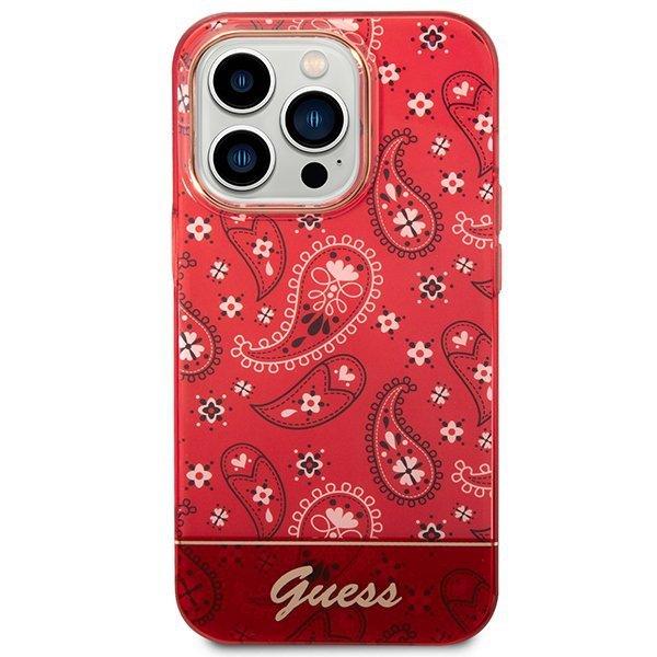 Guess GUHCP14LHGBNHR iPhone 14 Pro 6,1&quot; czerwony/red hardcase Bandana Paisley