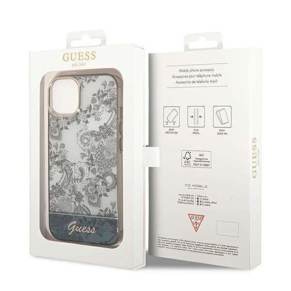 Guess GUHCP14MHGPLHG iPhone 14 Plus / 15 Plus 6.7&quot; szary/grey hardcase Porcelain Collection