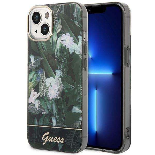 Guess GUHCP14SHGJGHA iPhone 14 / 15 / 13 6.1&quot; zielony/green hardcase Jungle Collection