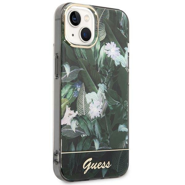 Guess GUHCP14SHGJGHA iPhone 14 / 15 / 13 6.1&quot; zielony/green hardcase Jungle Collection