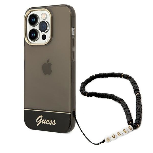 Guess GUHCP14LHGCOHK iPhone 14 Pro6,1&quot; czarny/black hardcase Translucent Pearl Strap