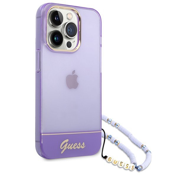 Guess GUHCP14XHGCOHU iPhone 14 Pro Max 6,7&quot; fioletowy/purple hardcase Translucent Pearl Strap