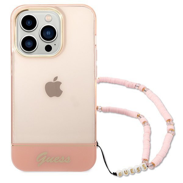 Guess GUHCP14LHGCOHP iPhone 14 Pro 6,1&quot; różowy/pink hardcase Translucent Pearl Strap