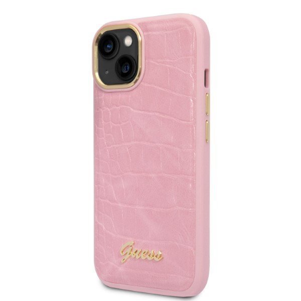 Guess GUHCP14MHGCRHP iPhone 14 Plus / 15 Plus 6.7&quot; różowy/pink hardcase Croco Collection