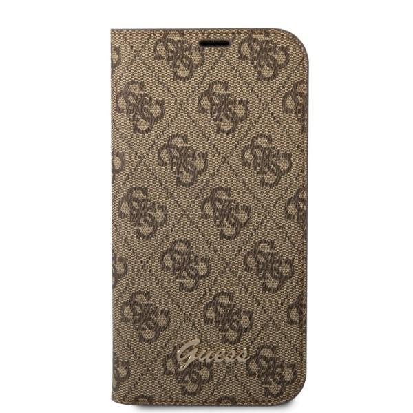 Guess GUBKP14SHG4SHW iPhone 14 / 15 / 13 6.1" brązowy/brown book 4G Vintage Gold Logo