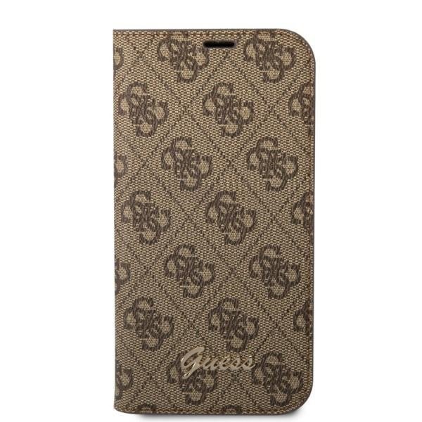 Guess GUBKP14MHG4SHW iPhone 14 Plus / 15 Plus 6.7&quot; brązowy/brown book 4G Vintage Gold Logo