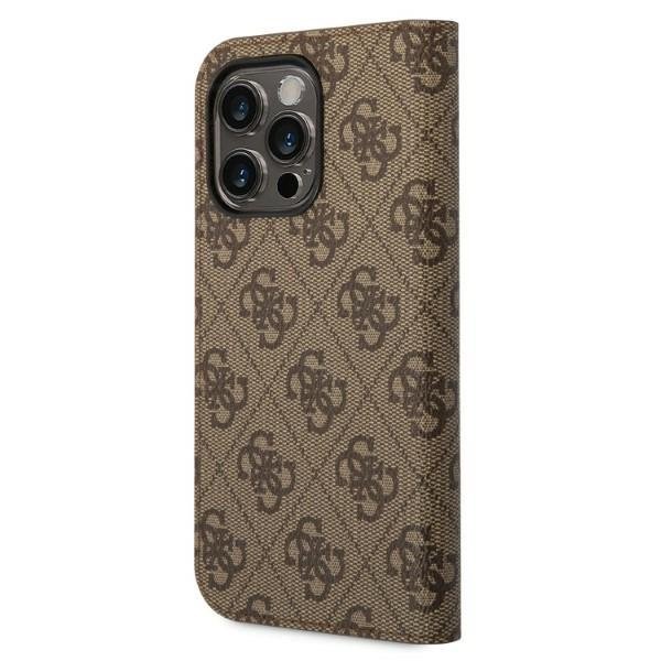 Guess GUBKP14XHG4SHW iPhone 14 Pro Max6,7&quot; brązowy/brown book 4G Vintage Gold Logo