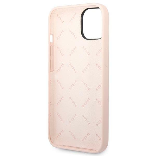 Guess GUHCP14SSLTGP iPhone 14 / 15 / 13 6.1&quot; różowy/pink hardcase Silicone Triangle