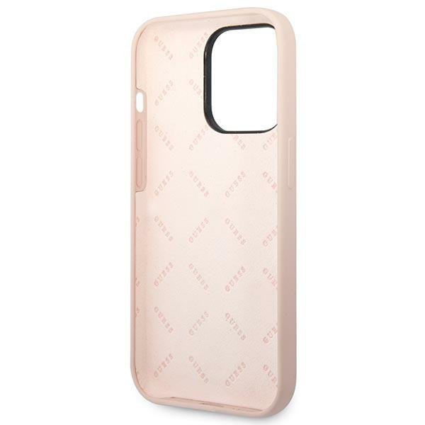 Guess GUHCP14LSLTGP iPhone 14 Pro 6,1&quot; różowy/pink hardcase Silicone Triangle