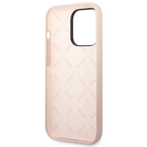 Guess GUHCP14XSLTGP iPhone 14 Pro Max 6,7&quot; różowy/pink hardcase Silicone Triangle