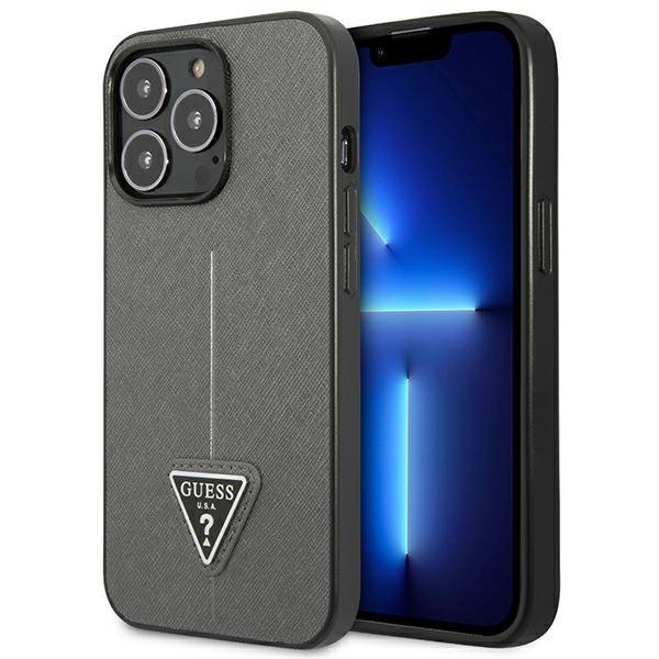 Guess GUHCP14LPSATLG iPhone 14 Pro 6,1&quot; srebrny/silver hardcase SaffianoTriangle Logo