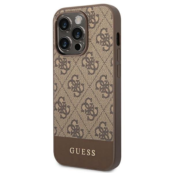 Guess GUHCP14XG4GLBR iPhone 14 Pro Max6,7&quot; brązowy/brown hard case 4G Stripe Collection
