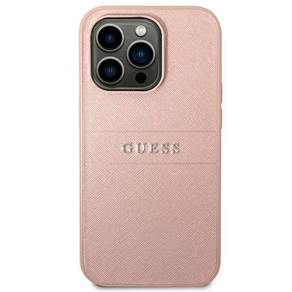 Guess GUHCP14LPSASBPI iPhone 14 Pro 6,1&quot; różowy/pink Saffiano Strap