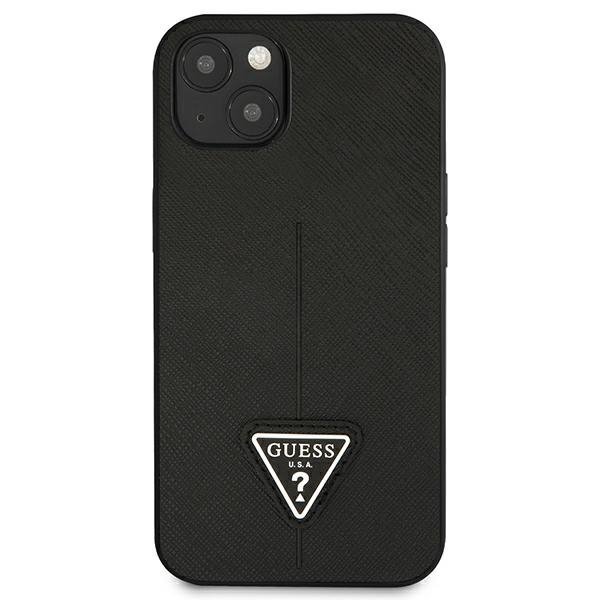 Guess GUHCP13SPSATLK iPhone 13 mini 5,4&quot; czarny/black hardcase SaffianoTriangle Logo