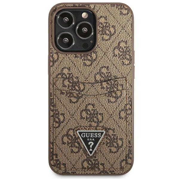 Guess GUHCP13LP4TPW iPhone 13 Pro / 13 6,1&quot; brązowy/brown hardcase 4G Triangle Logo Cardslot