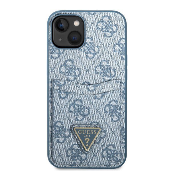 Guess GUHCP13SP4TPB iPhone 13 mini 5,4&quot;niebieski/blue hardcase 4G Triangle Logo Cardslot