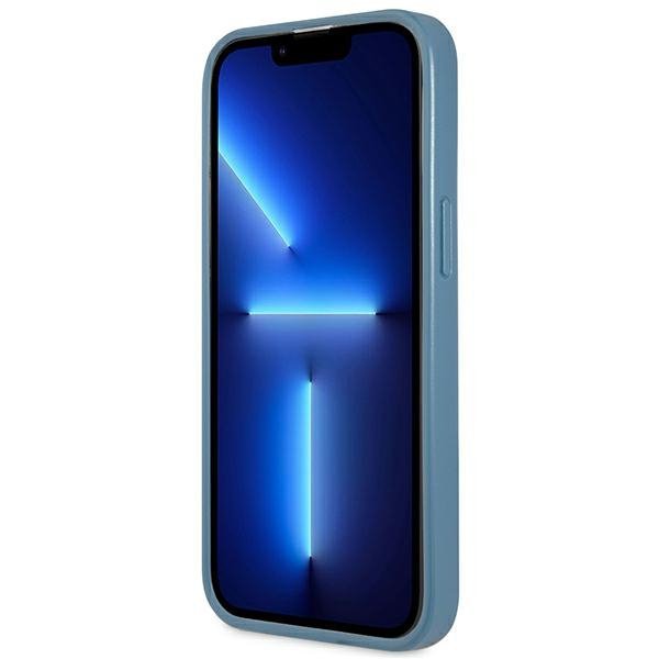 Guess GUHCP13LP4TPB iPhone 13 Pro / 13 6,1&quot; niebieski/blue hardcase 4G Triangle Logo Cardslot