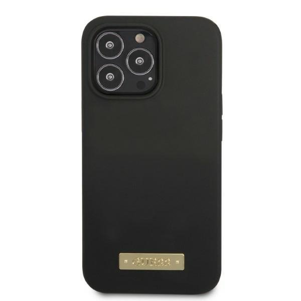 Guess GUHMP13XSPLK iPhone 13 Pro Max 6,7&quot; czarny/black hard case Silicone Logo Plate MagSafe