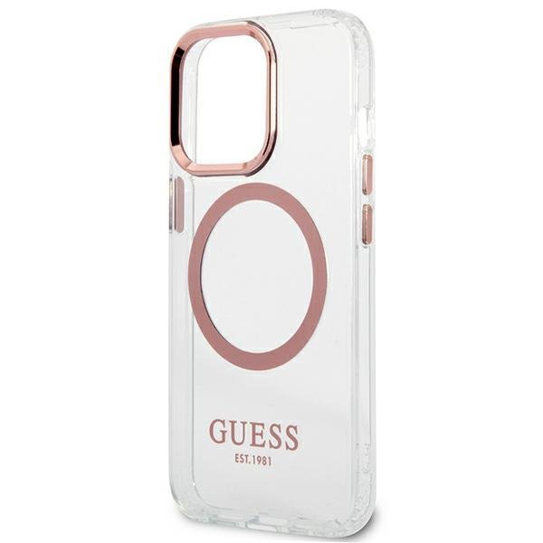 Guess GUHMP13LHTRMP iPhone 13 Pro / 13 6,1&quot; różowy/pink hard case Metal Outline Magsafe