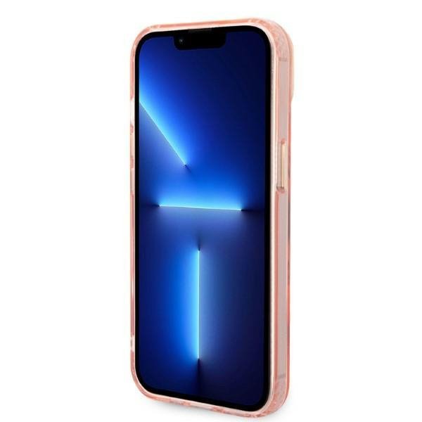 Guess GUHMP14MHTCMP iPhone 14 Plus / 15 Plus 6.7&quot; różowy/pink hard case Gold Outline Translucent MagSafe