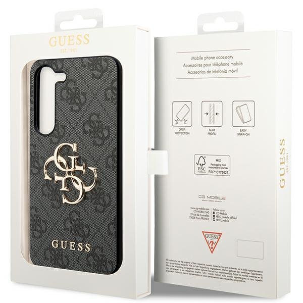 Guess GUHCS23S4GMGGR S23 S911szary/grey hardcase 4G Big Metal Logo